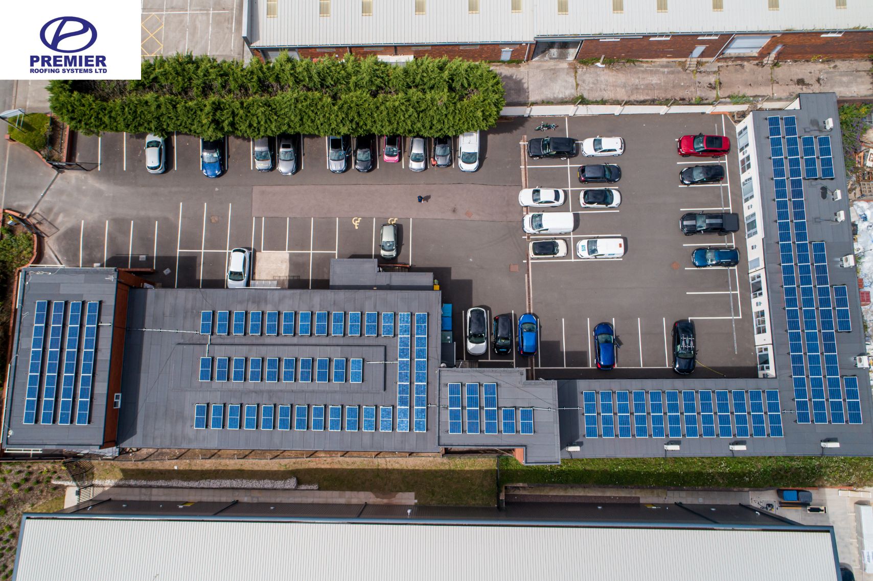 Aerial photo of roof taken from a drone
