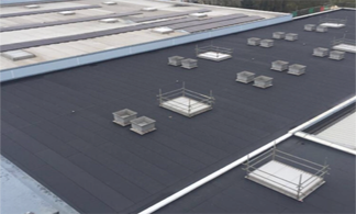 Industrial scale black flat roofing